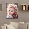 Diamond Painting -DIY Round Drill Curly Hair Big Eyes Girl