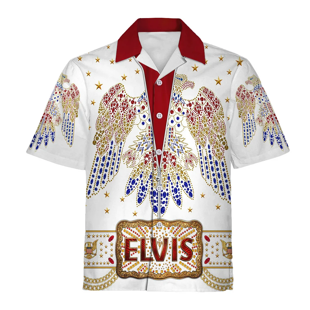 Elvis Presley 3D Digital Print Short Sleeve Shirt ctolen