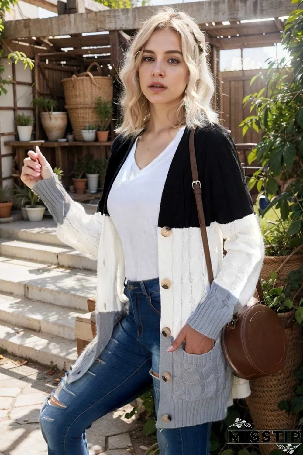 cozy cable knit button front long sleeve cardigan