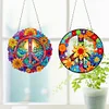 (US Local)3Pcs Flowers 5D DIY Diamond Painting Hanging Pendant Rhinestone Art Decorations