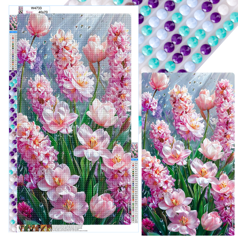 Pink Lavender 40*70cm(canvas) full round drill diamond painting
