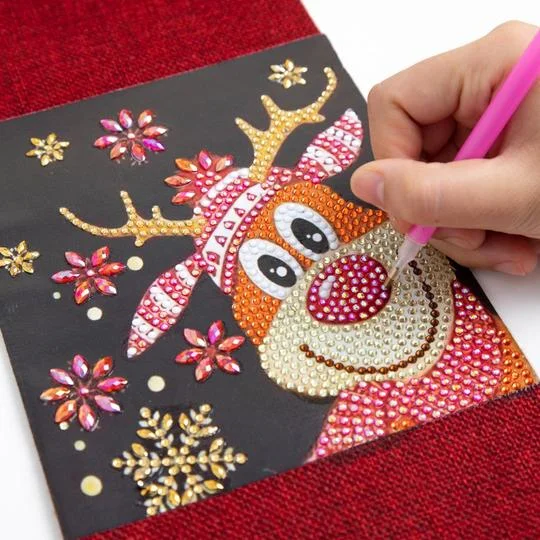 DIY Diamond Painting Xmas Wine Bottle Bag - Christmas Elk