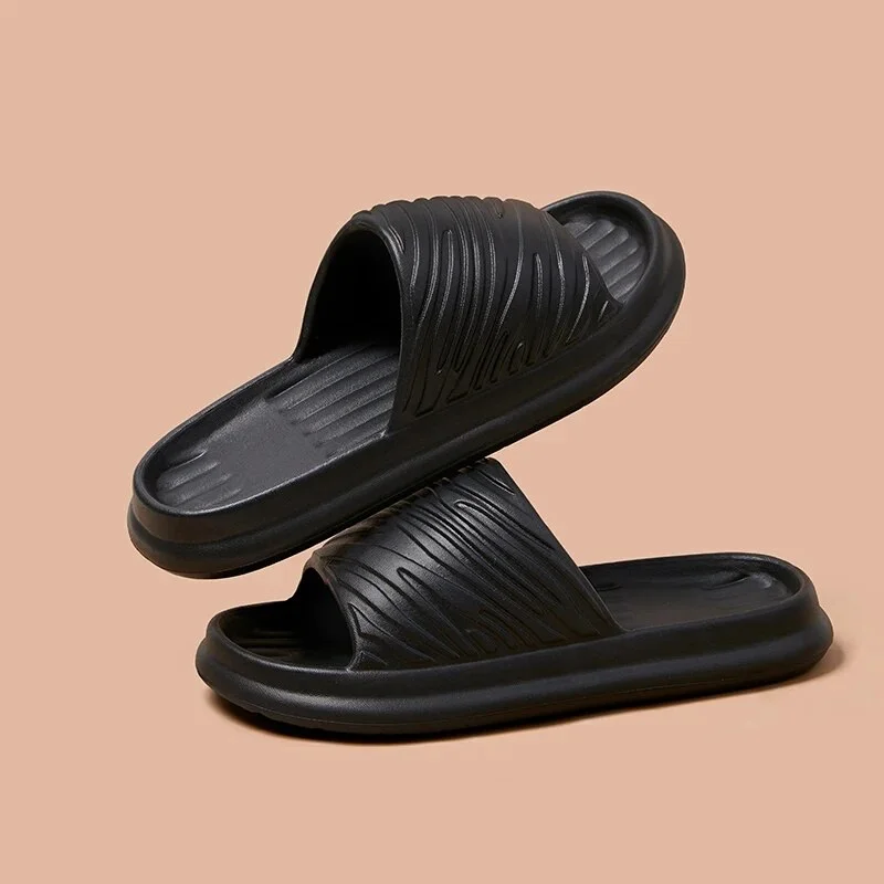 Zhungei Bathroom Slippers for Women Flat Non Slip Shower Shoes EVA Super Soft House Slippers Woman Summer Beach Slides Sandals