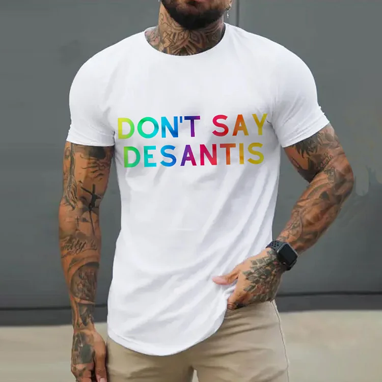 BrosWear Don'T Say Desantis Florence Casual Print T-Shirt