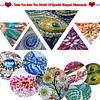 6 kits d&rsquo;art en carton anim&eacute; DIY Diamond Peinture en bois avec support (Pinguin)