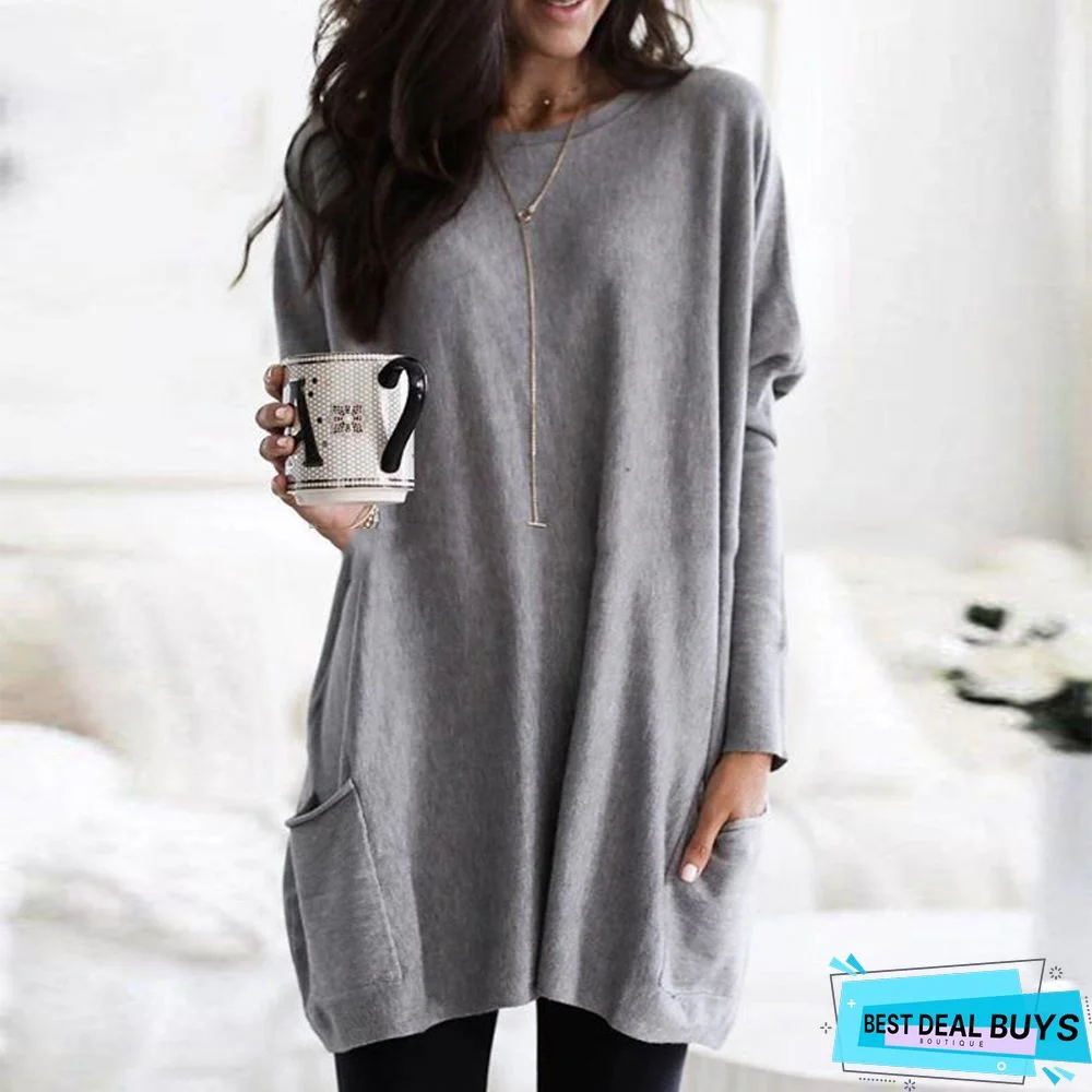Animal Print Casual Long Sleeve Mini Knitting Dress