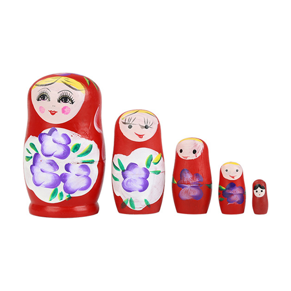 

5 Layer Paint Color Matryoshka Nesting Doll, Red, 501 Original