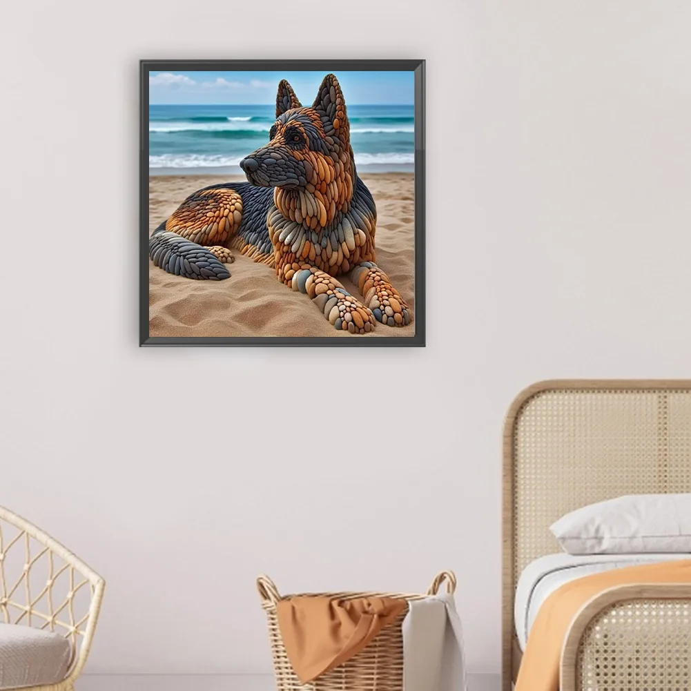 Diamond Painting - Full Round Drill - Stone Art Dog(Canvas|30*30cm)