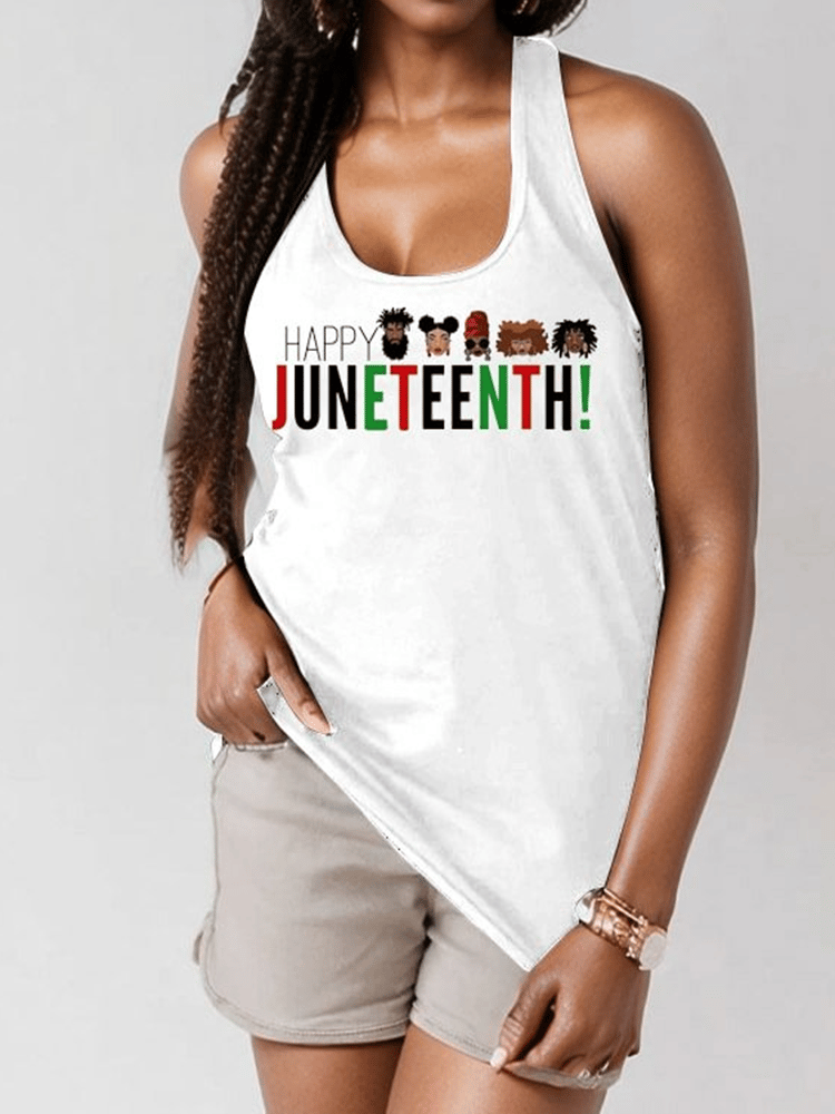 Women's Juneteenth Happy Printed T-shirt 