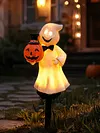 Solar Pumpkin Stake Light Resin Halloween Outdoor Garden Decorative Lamp