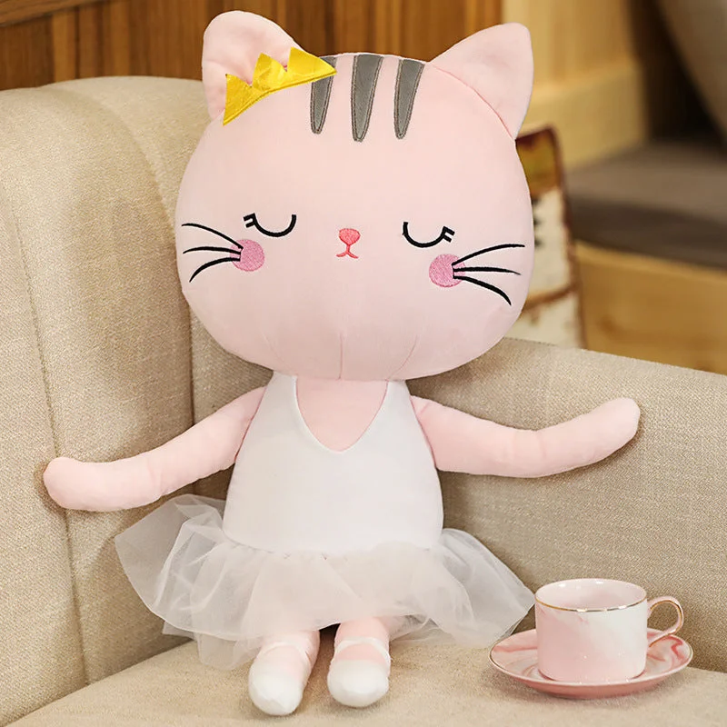 Cuteeeshop Ballerina Cat Stuffed Animal Kawaii Plush Pillow Squish Toy