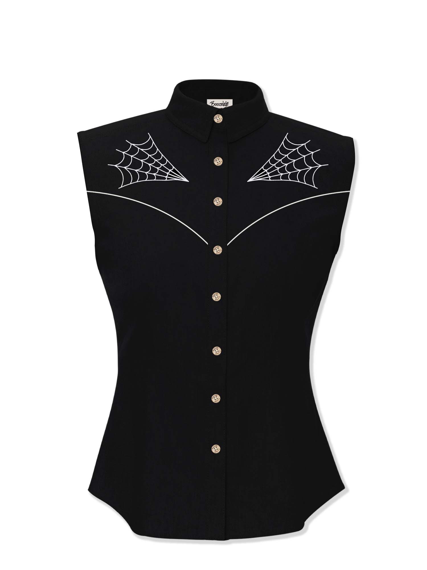 Spider Web - Women‘S 100% Cotton Sleeveless Shirt
