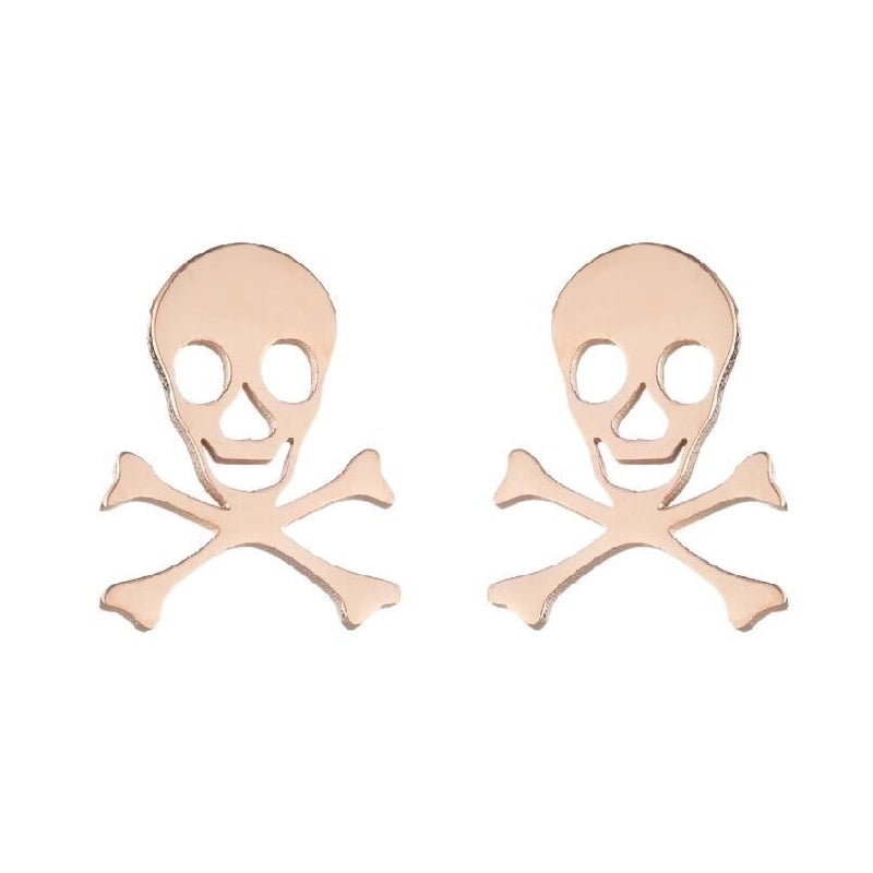 1 Pair Halloween Fashion Smile Face Star Skull Plating Hollow Out Stainless Steel Ear Studs