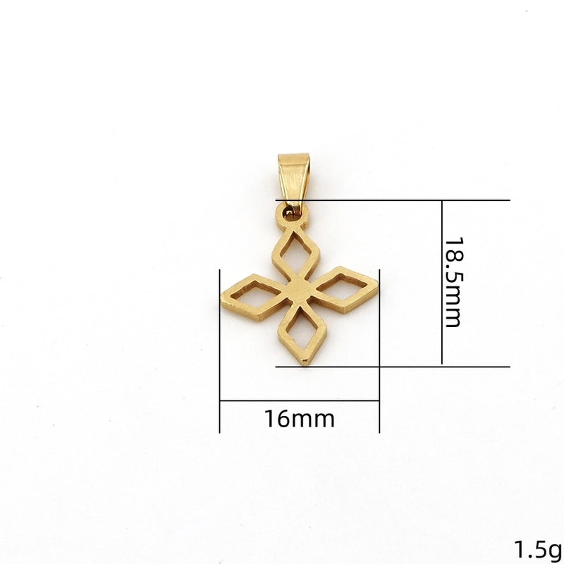 1 Piece 14.5mm*23.5mm 16.5mm*31mm 17mm * 21.5mm 304 Stainless Steel K Gold Plated Hexagram Rose Flower Pendant Jewelry Accessories