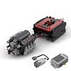 V8 Engine with Gearbox Tech Engine Model Particle Building Block MOC Set (568 pieces)