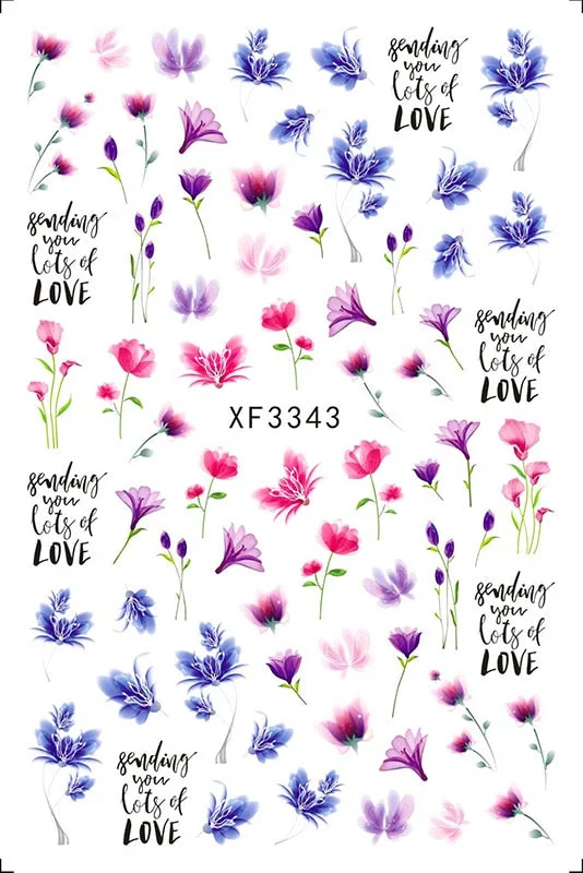 Popular Daisy Nail Sticker for Design Decoration Sunflower Nail Art Decals Adhesive Himawari Sticker for Nail Manicure Design