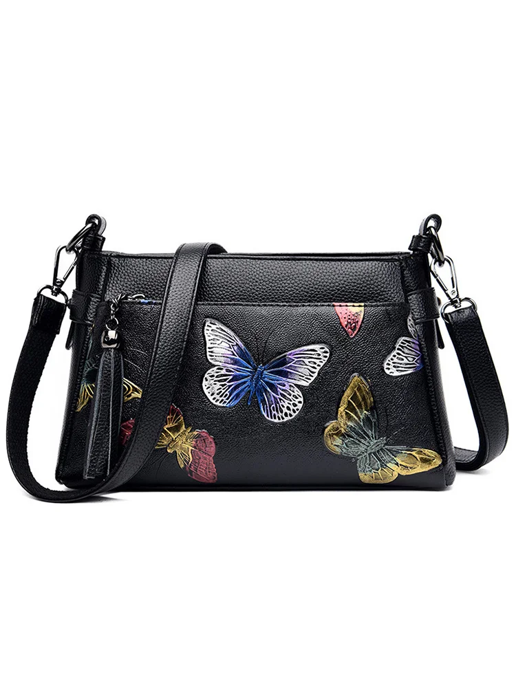 Butterflies & Dragonflies Embossed Crossbody Bag