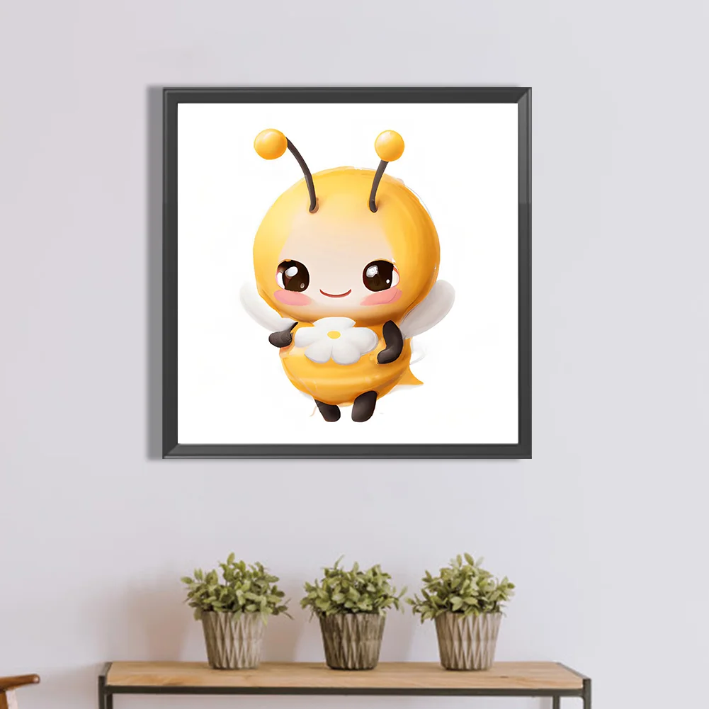 Full Round Diamond Painting 30*30cm - Big Head Animal Bee