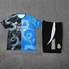 2025/2026 Real Madrid Pre-Match Training Black Blue Shirt+Shorts 1:1 Thai Quality