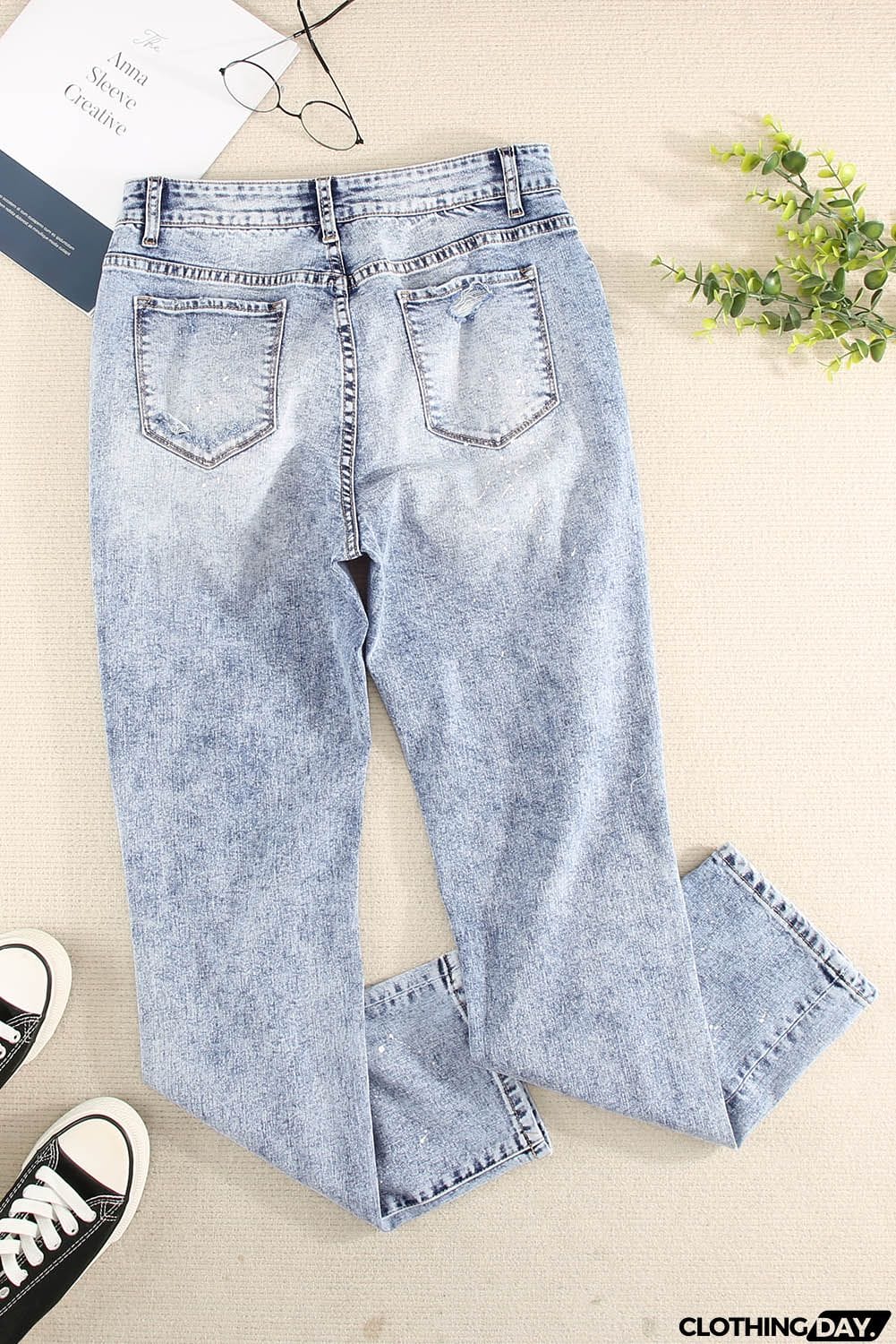 Faded Splatter Denim Pants