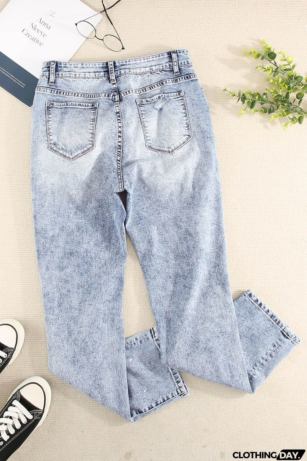 Faded Splatter Denim Pants