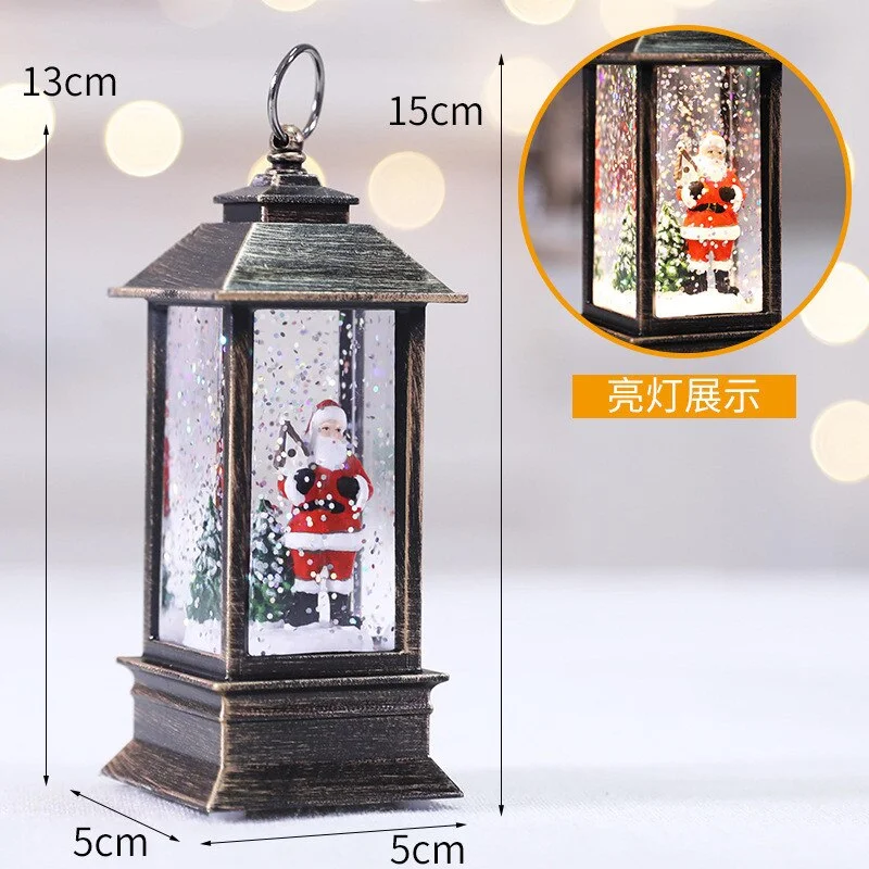 Christmas Gift Christmas Gift LED Night Light Glow Cute Portable Small Oil Lamp Holiday Decoration Desktop Ornaments Wind Lantern 2022 New Year