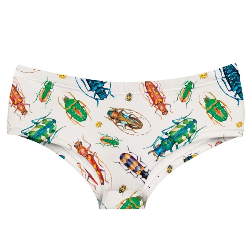 Milk Silk Panties Girls Creative Print Lingerie Women Elastic Breathable Brief Underpant трусы Cozy Underwear трусы женские