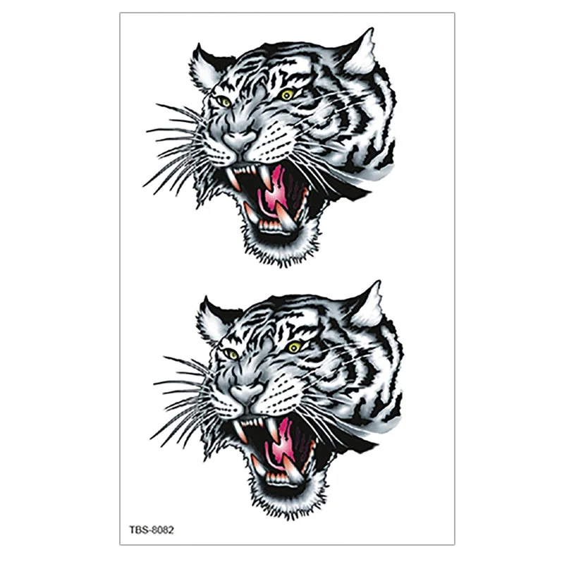 Waterproof Temporary Tattoo wolf tiger totem Fake Tatto Flash Tatoo cross angel Hand Arm middle size art Tattoos for Women men
