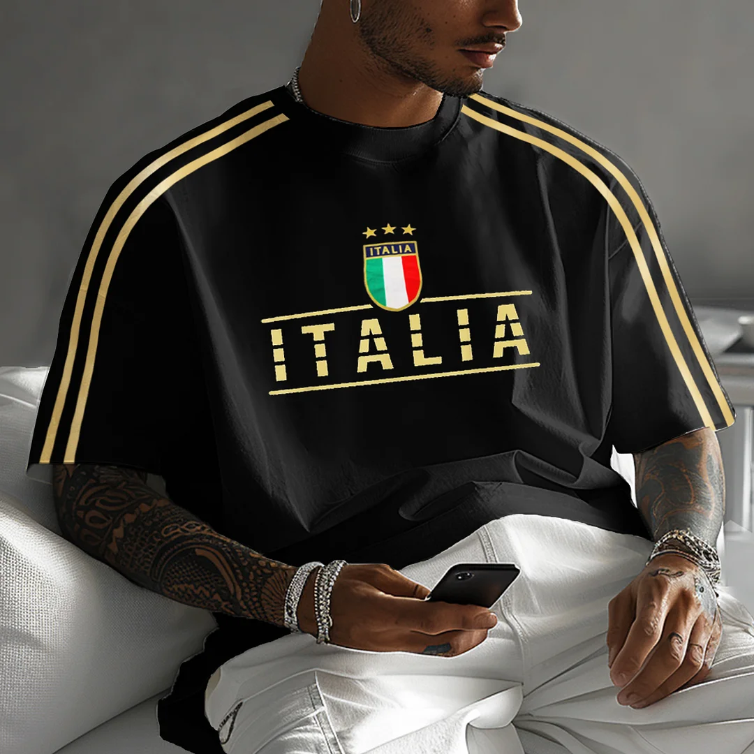 Unisex Vintage Italian Football Sports Y2K Oversized Retro T-shirt