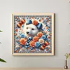 Diamond Painting -DIY Round Drill Flowers White Bear