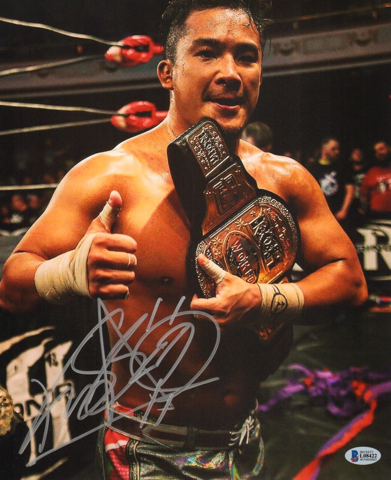 Kushida Signed 11x14 Photo Poster painting BAS Beckett COA New Japan Pro Wrestling Autograph 422