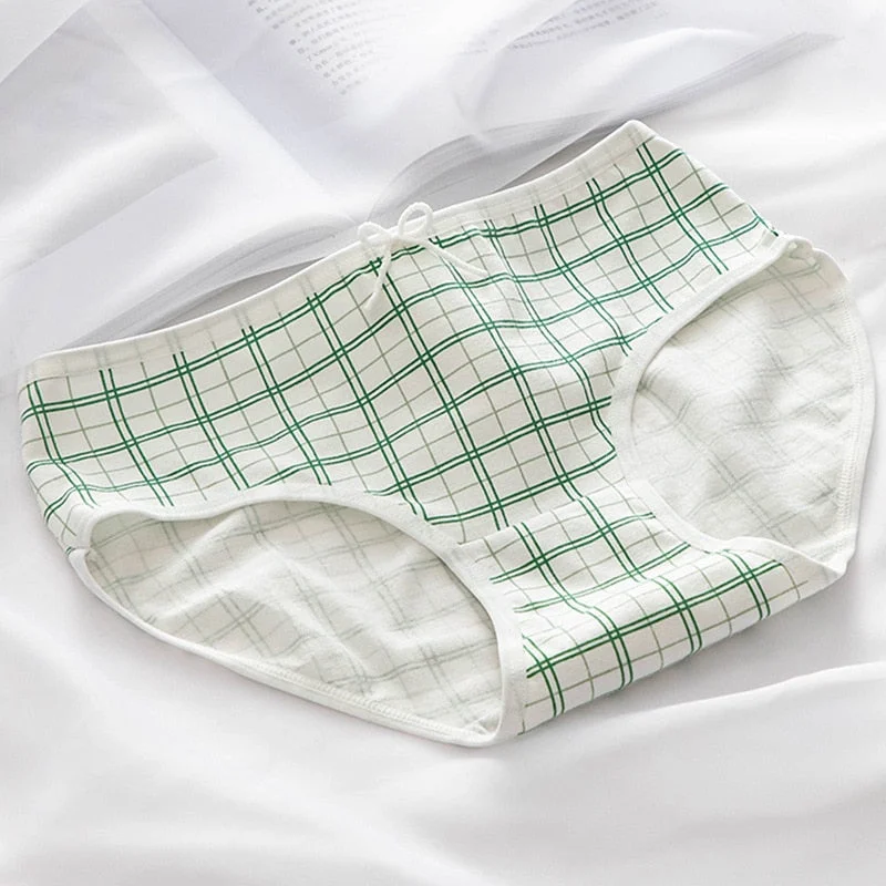 Women's Cotton Underwear Panties Fashion Bow Briefs Lovely Girl Comfort Panties Mid Waist Seamless Underpants Female Lingerie