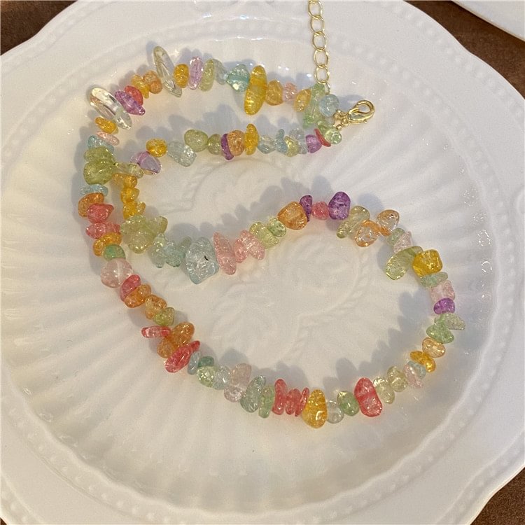 Bohemian Crystal Shard Beaded Necklace KERENTILA