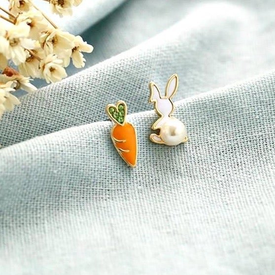 Bunny & Carrot Stud Earrings