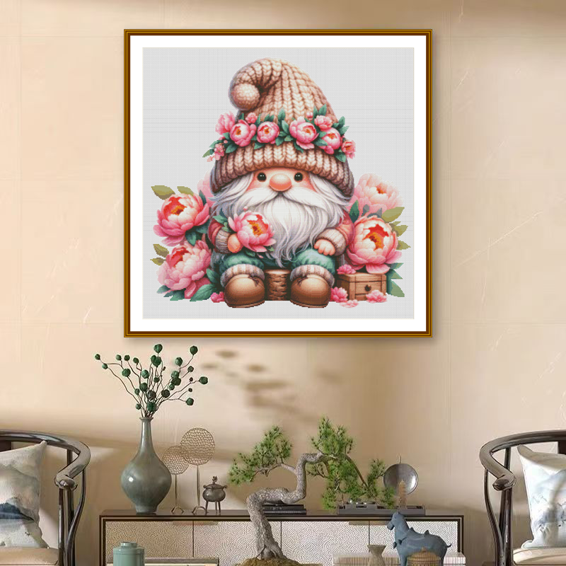1set DIY Printed Cross Stitch Kit [ZZ5261-peony Dwarfs] Cross Stitch Kit Painting Fairy Cross Stitch