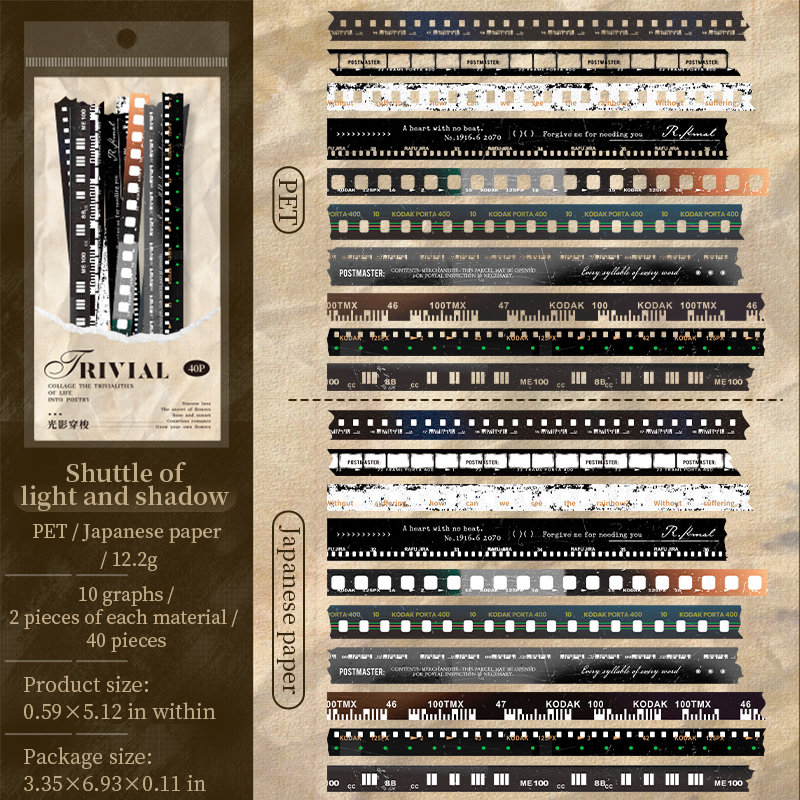 Sticker - Yubai Brief Chapter Series Vintage English Text Film Landscape Strip 