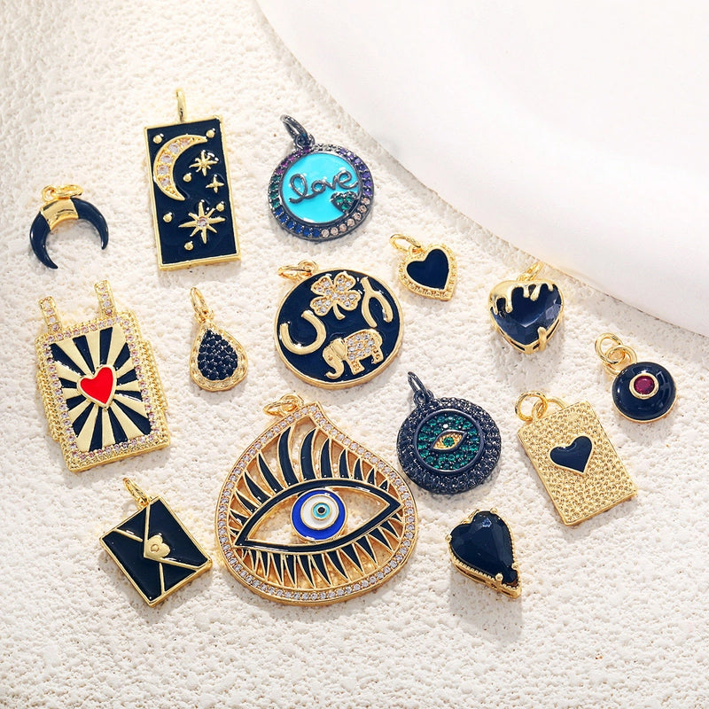 1 Piece Copper Geometric Heart Shape Pendant