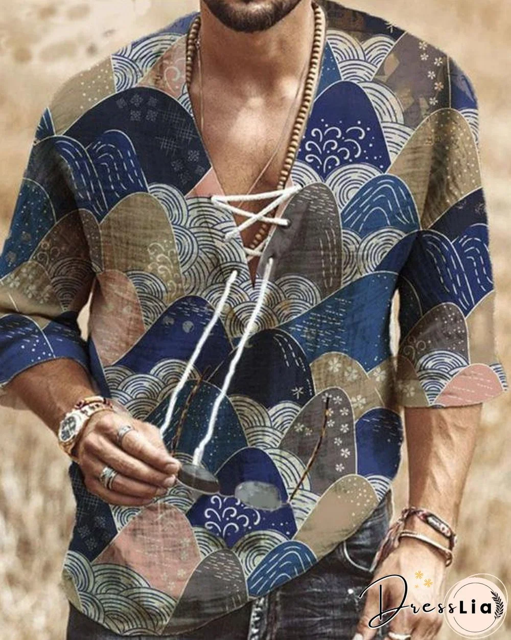 Men's Print T-shirt With Sleeves