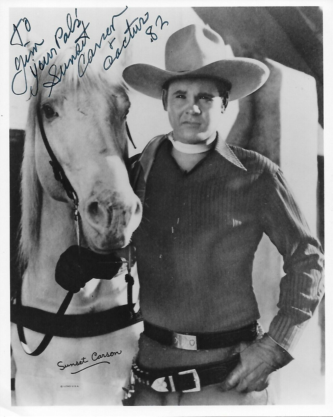 Sunset Carson Autographed 8x10 Photo Poster painting