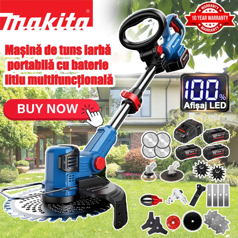  Mașină de tuns iarba multifuncțională cu baterie litiu Makita 15000W