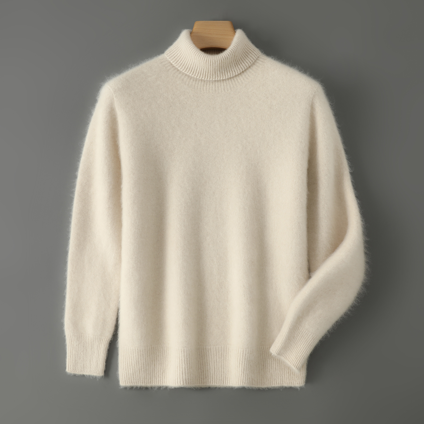 Men's Heavyweight Wool Sweater | Modern Classic Knit REAL SILK LIFE