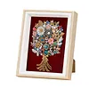 Kits d&rsquo;art partiel color&eacute;s en forme sp&eacute;ciale 5d DIY avec diamants &agrave; points avec cadre en bois, peintures de diamants, art de pierres pr&eacute;cieuses 17x22cm pour adultes, d&eacute;butants, d&eacute;coration int&eacute;rieure