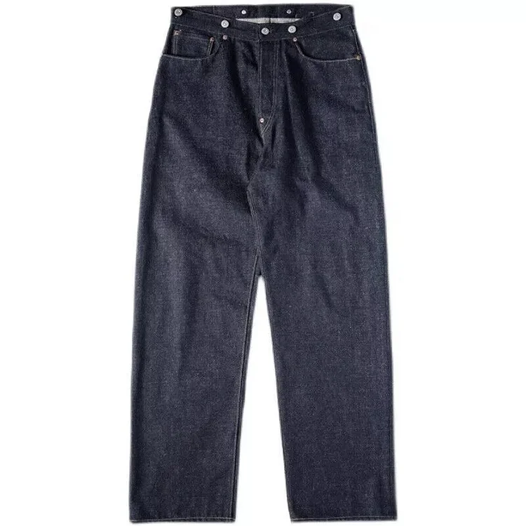 Vintage Men 14 oz Ear Button Back Loose Jeans