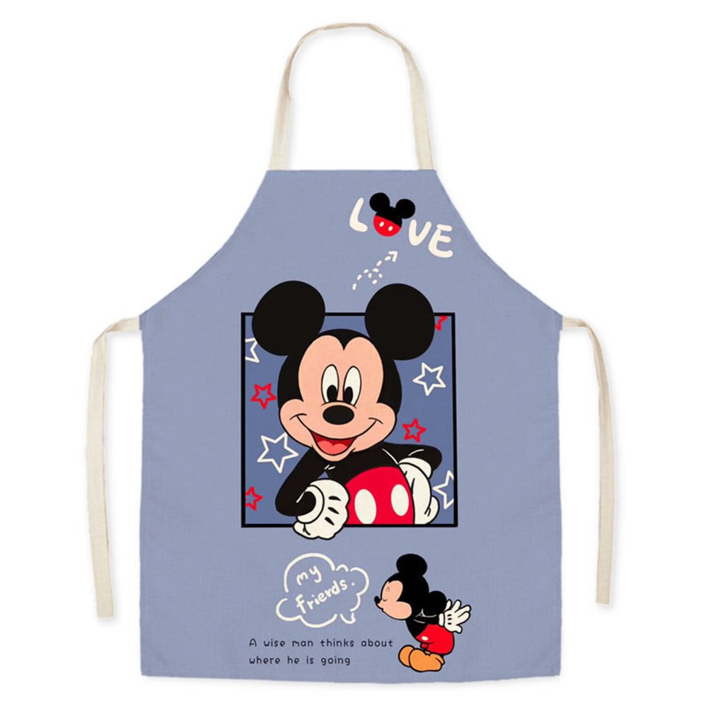Linen Print Apron - Cartoon Mouse - 68x55cm