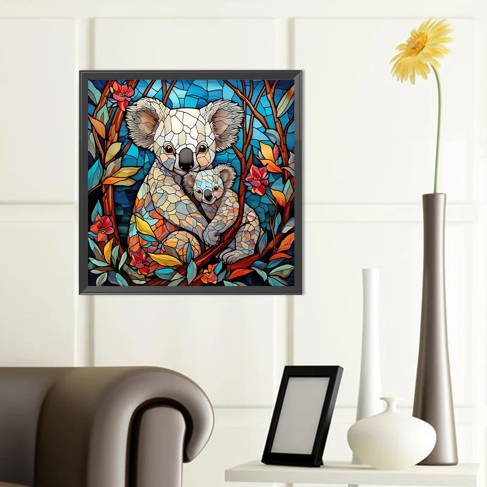 Diamond Painting - Full Round Drill - Stained Glass Koala(Canvas|40*40cm)