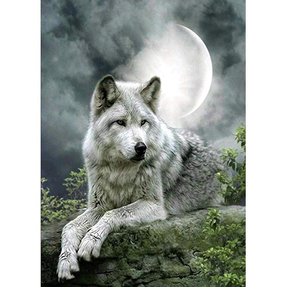 

30*40CM - Mountain Wolf - Round Drill Diamond Painting, 501 Original