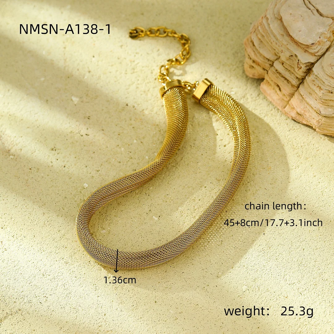 Simple Mesh Trendy Stainless Steel Necklace