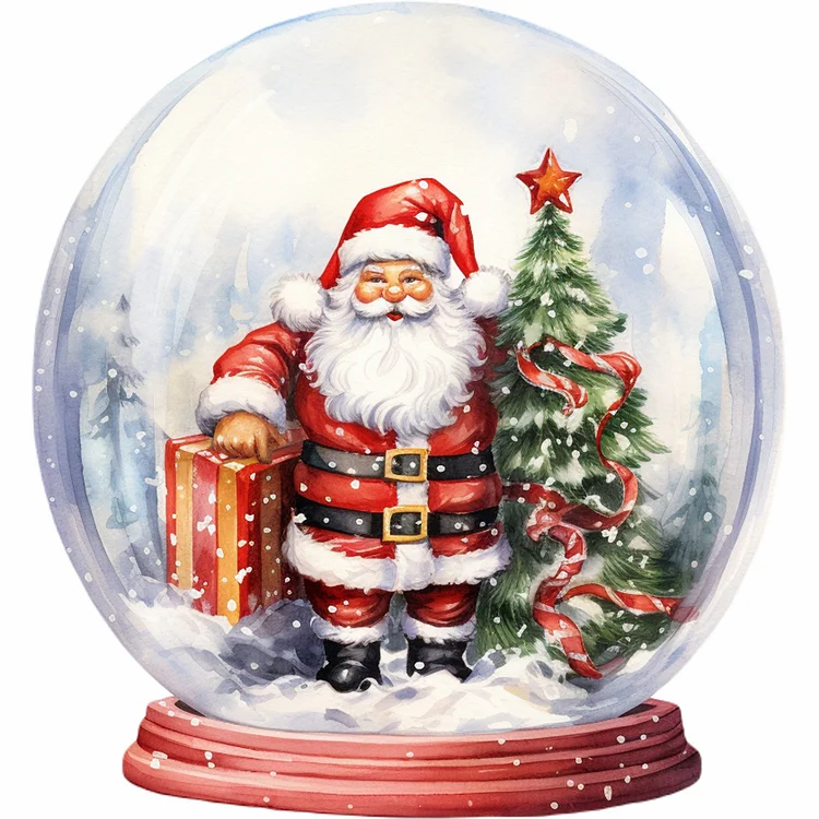 Santa Crystal Ball 30*30CM(Canvas) Full Round Drill Diamond Painting gbfke