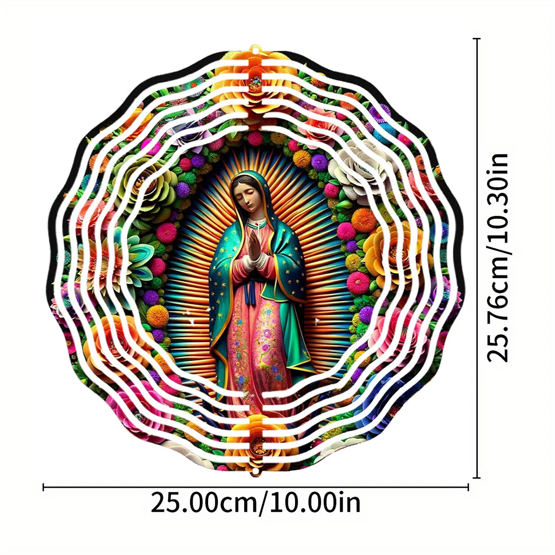 3D Hanging Wind Spinner 360 Degree Rotating 10-Inch Garden Wind Spinners Hanging Wind Catcher Art Gift for Home Garden Halloween Christmas (Jesus)