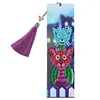 DIY Cute Cat Special Shaped Diamond Painting Leather Bookmark with Tassel